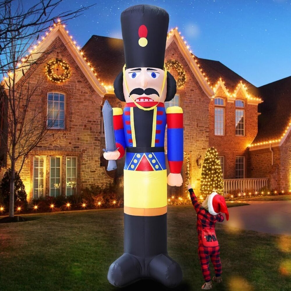 78FT Bluey Nutcracker Christmas Inflatable with LED Lights Outdoor Yard Decor